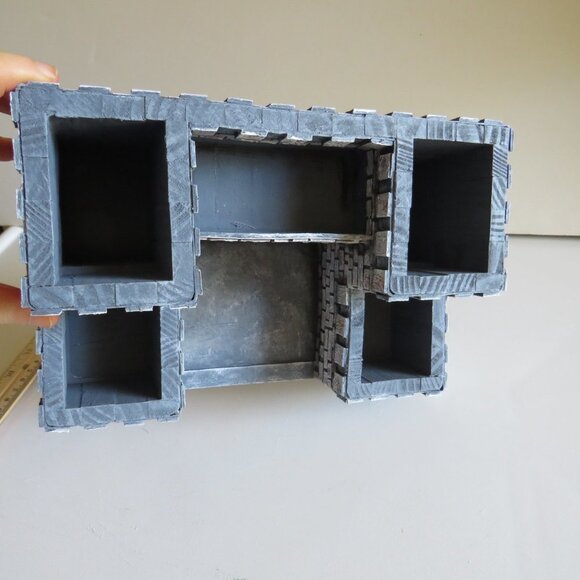 HANDCRAFTED CASTLE 90% wood Medieval Fortress Pretend Play or Desk Organizer - Picture 10 of 11